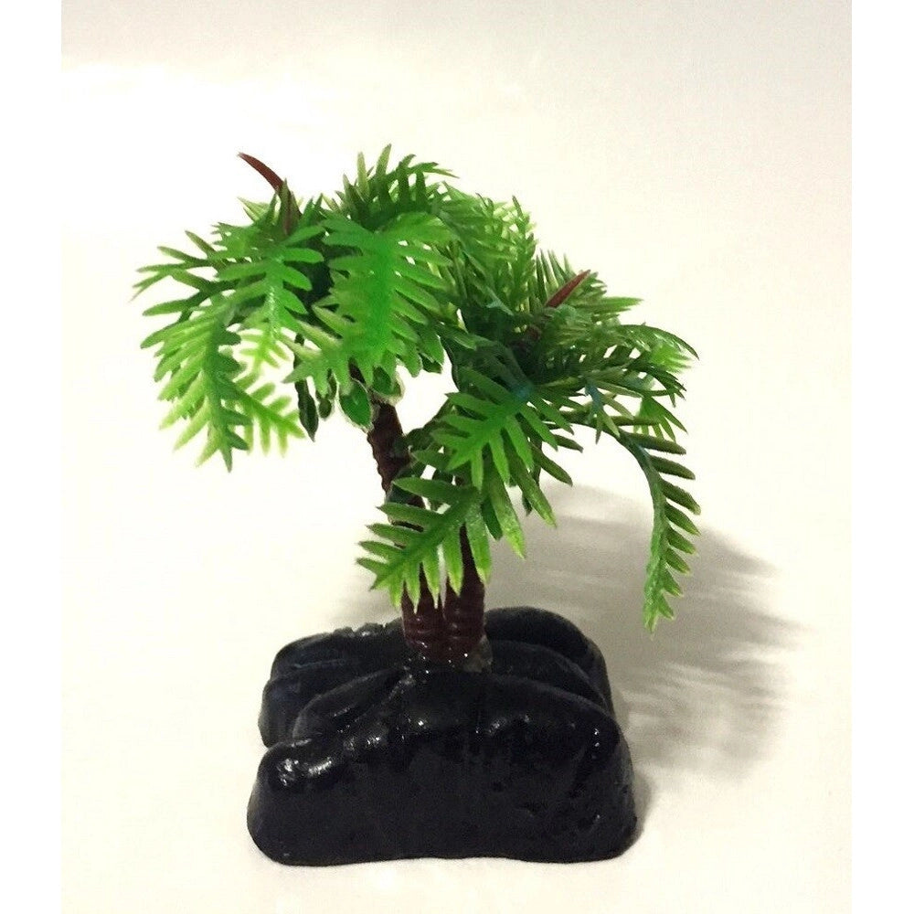 Trade Shop - Pianta 6,2 Cm Piantina Decorazione Artificiale Per Acquario Piccola Palma Verde -