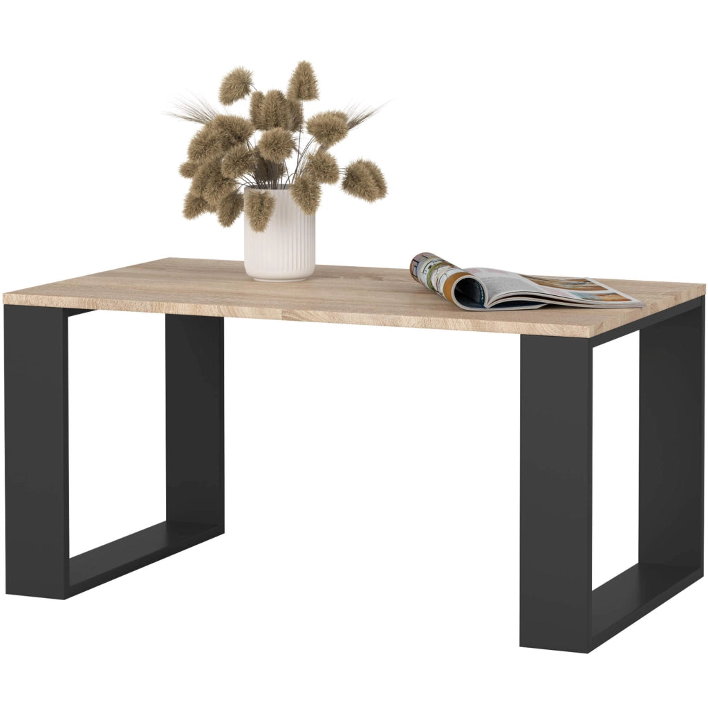 Tavolino da caffè AKORD NOX Sonoma Quercia 92 cm gambe Nere 92x53x45 cm