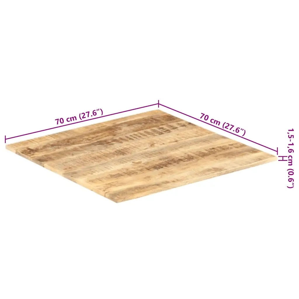 Piano Tavolo in Legno Massello di Mango 15-16 mm 70x70 cm 286016