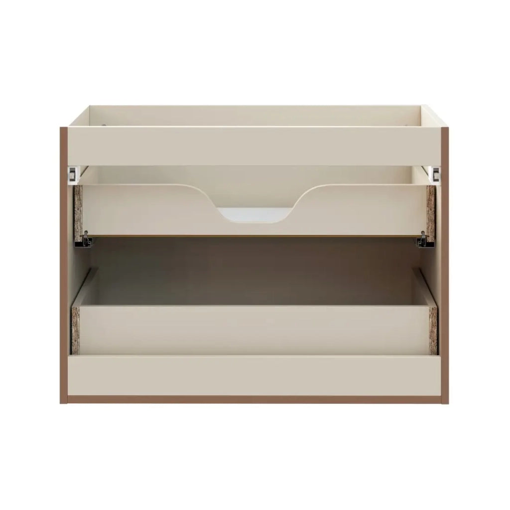 Mobile sottolavabo TORNADO 80 cm – 2 cassetti – Finitura sabbia – Stile contemporaneo