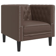 Poltrona | Sedia Relax Chesterfield Marrone in Similpelle