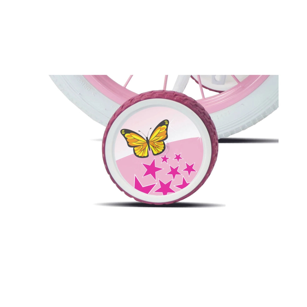 Bicicletta per Bambine 16" Unicorn Freni Caliper e Stabilizzatori in Acciaio Hi-Ten Rosa