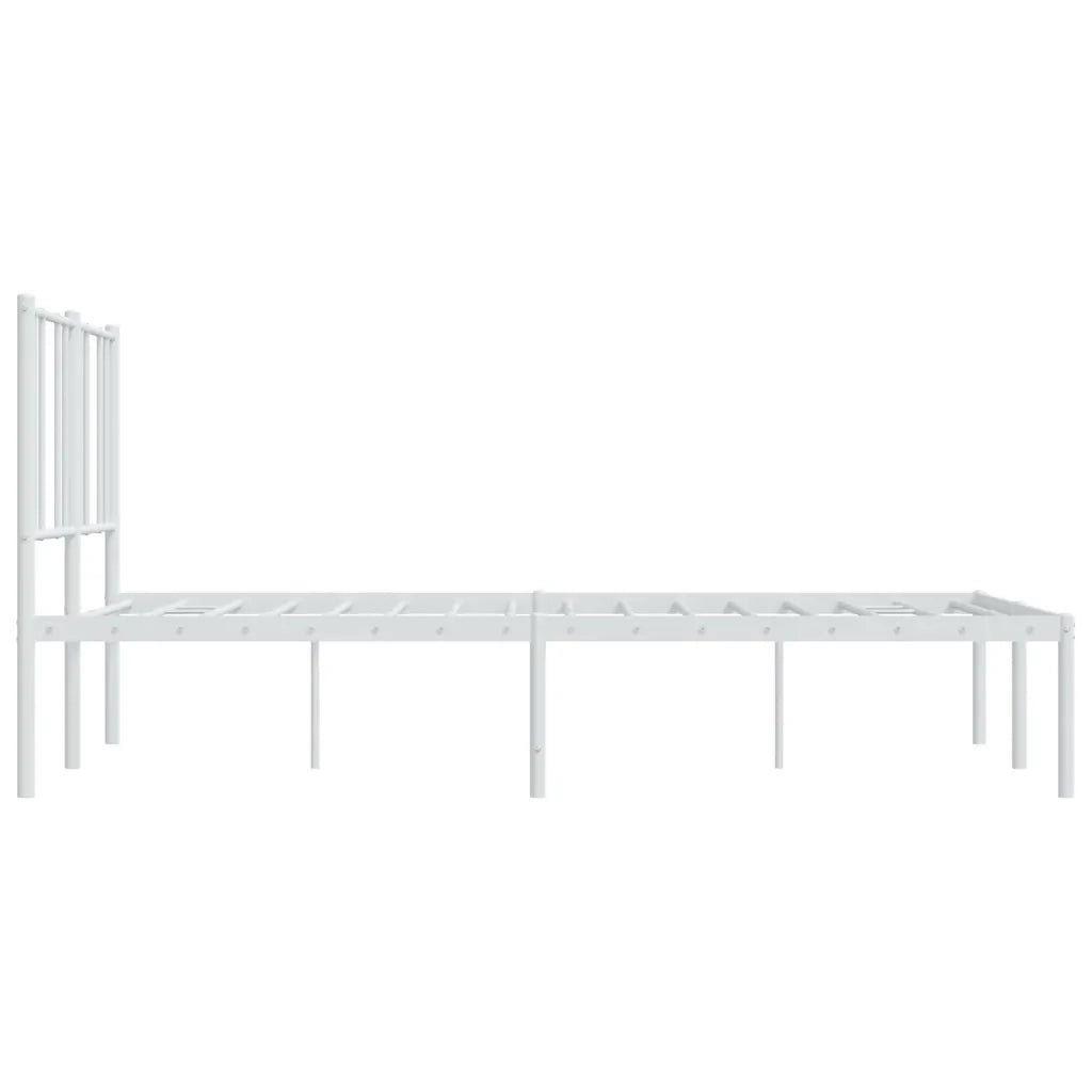 Giroletto con Testiera-Struttura Letto con testiera Metallo Bianco 140x190 cm 125318