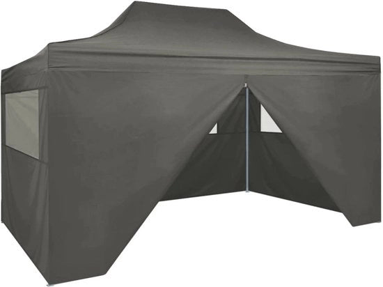 Tenda da campeggio pop-up con 4 pareti laterali 3x4,5 m antracite