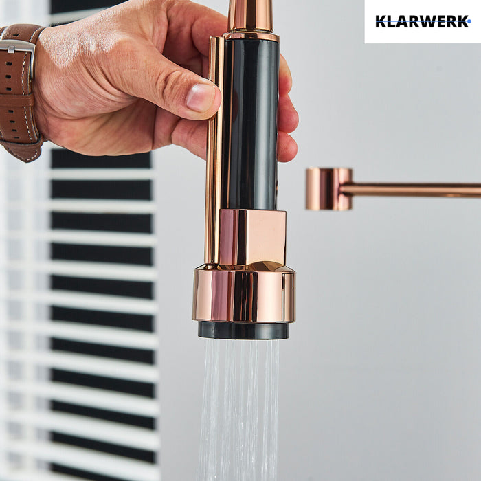 Bjorn | Rubinetto cucina Gastronomy rosegold Due docce | Rubinetto cucina professionale acciaio inossidabile | Ristorante doppio lavello