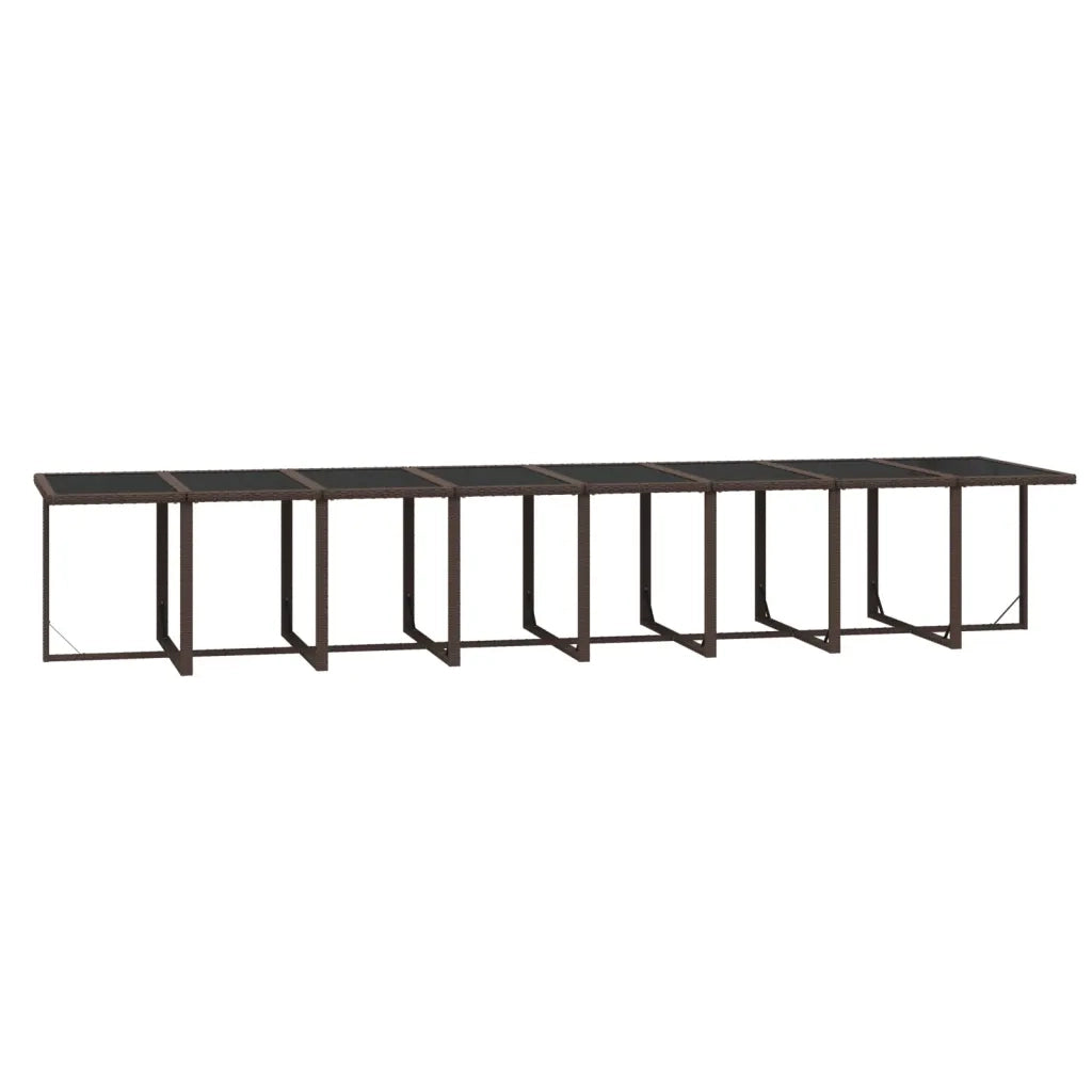 Set da Pranzo per Giardino 17pz con Cuscini Polyrattan Marrone cod mxl 38850
