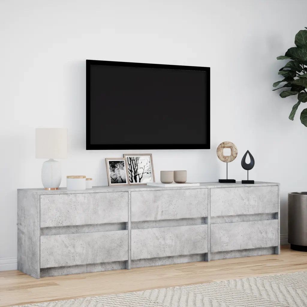 Mobile Porta TV con LED Grigio Cemento 180x34x50cm Truciolato 3307929