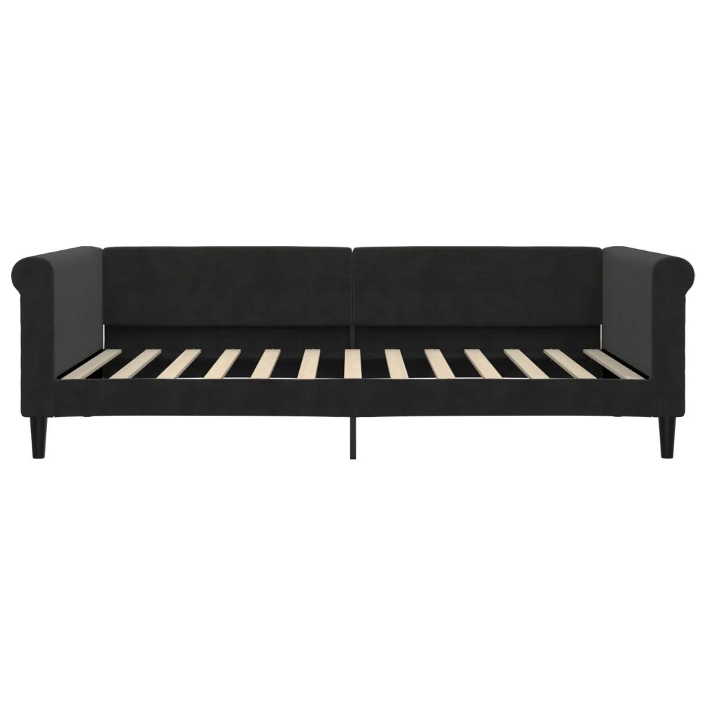Divano Letto Estraibile con Cassetti-Sofa Letto-Daybed Nero 100x200 cm in Velluto 270286