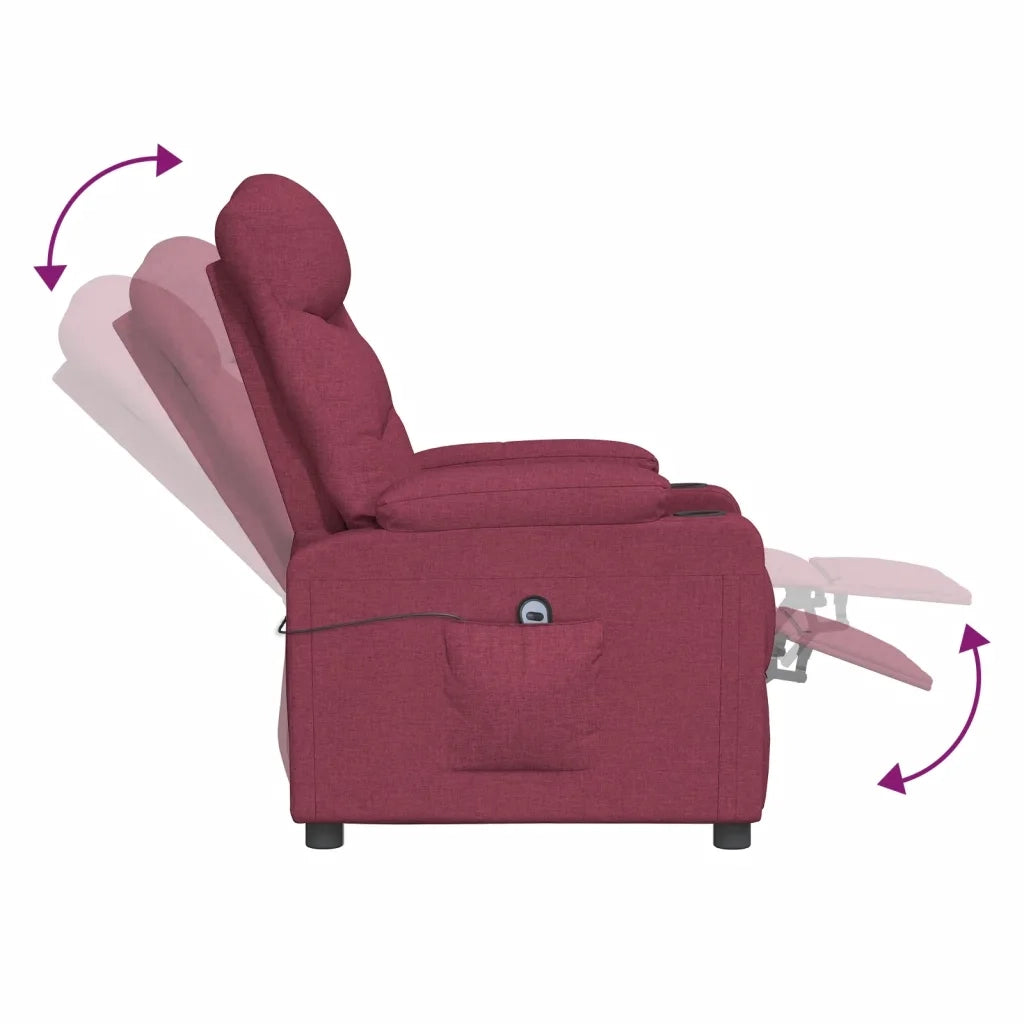 Poltrona Elettrica Reclinabile Rosso Vino in Tessuto cod mxl 62923