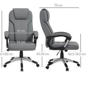 Sedia da ufficio ergonomica grigia regolabile con schienale alto
