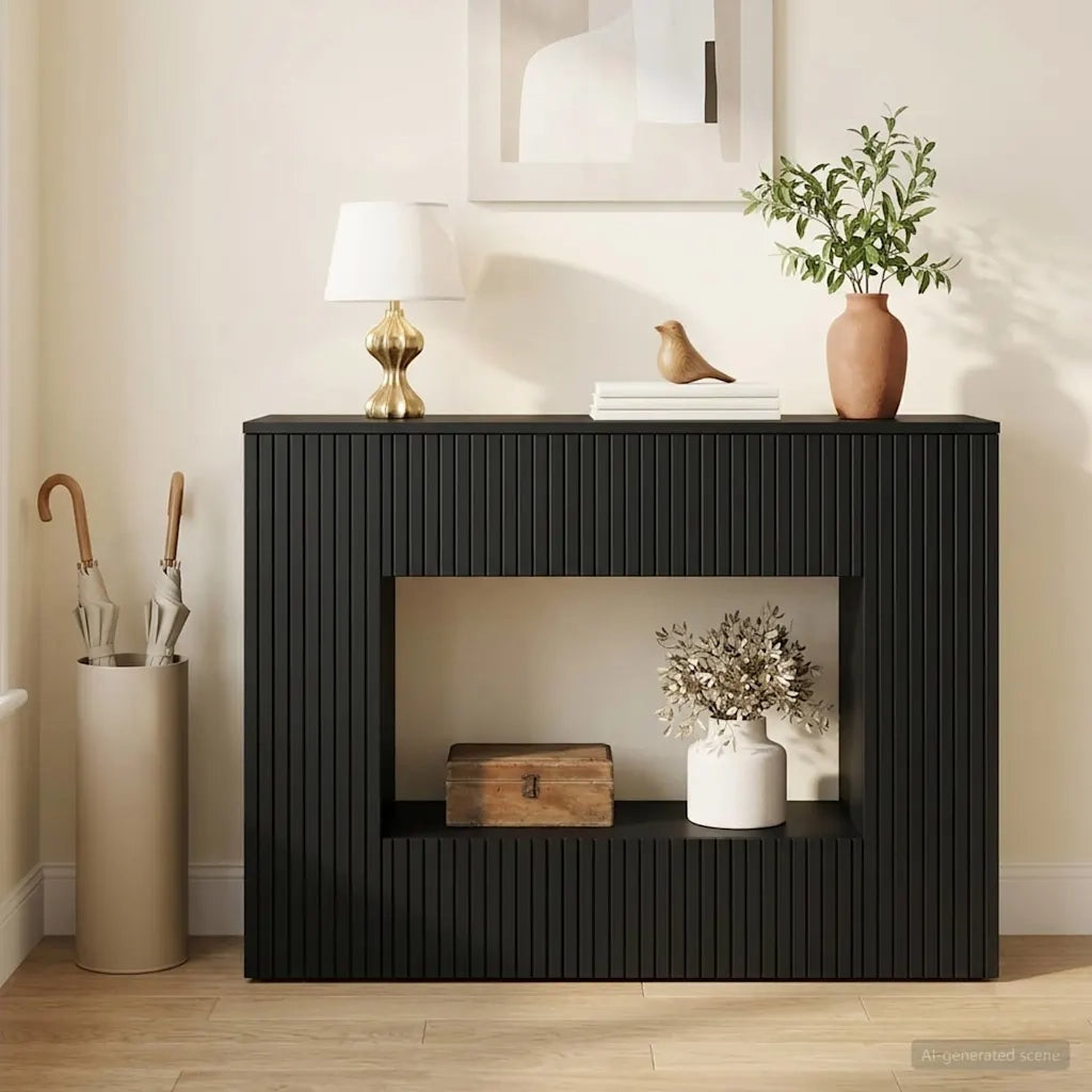 Tavolo consolle Nero 101 x 29 x 74 cm Legno ingegnerizzato 899878