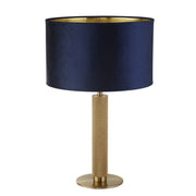 Lampada da tavolo London - Ottone zigrinato e paralume in velluto blu navy