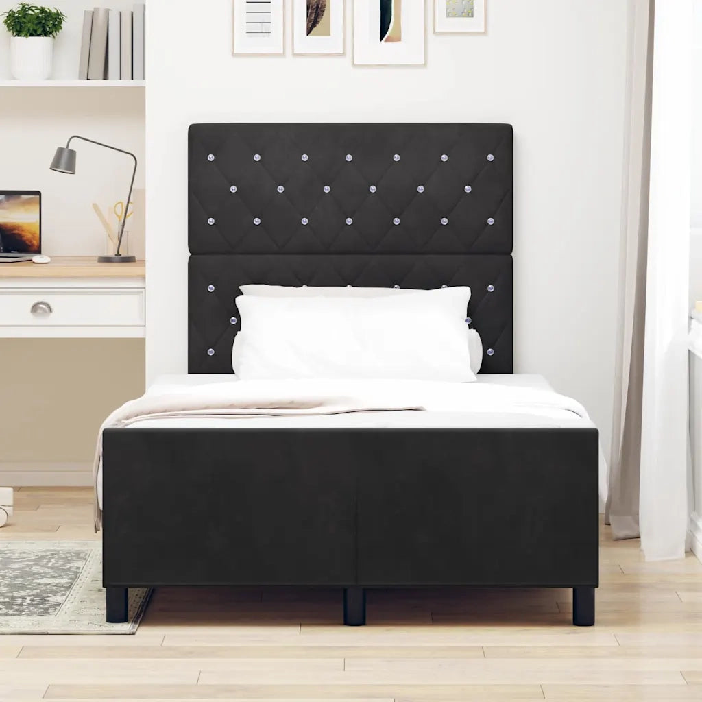 Letto a molle con testiera Nero 120 x 200 cm Velluto 3344863