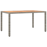Tavolo Giardino-Tavolo da esterno Piano Legno Grigio Polyrattan e Massello Acacia