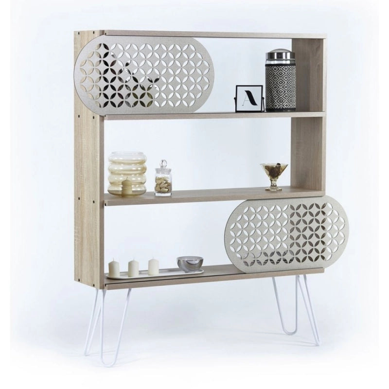 Libreria 3 ripiani Illia rovere nero 94x25x117