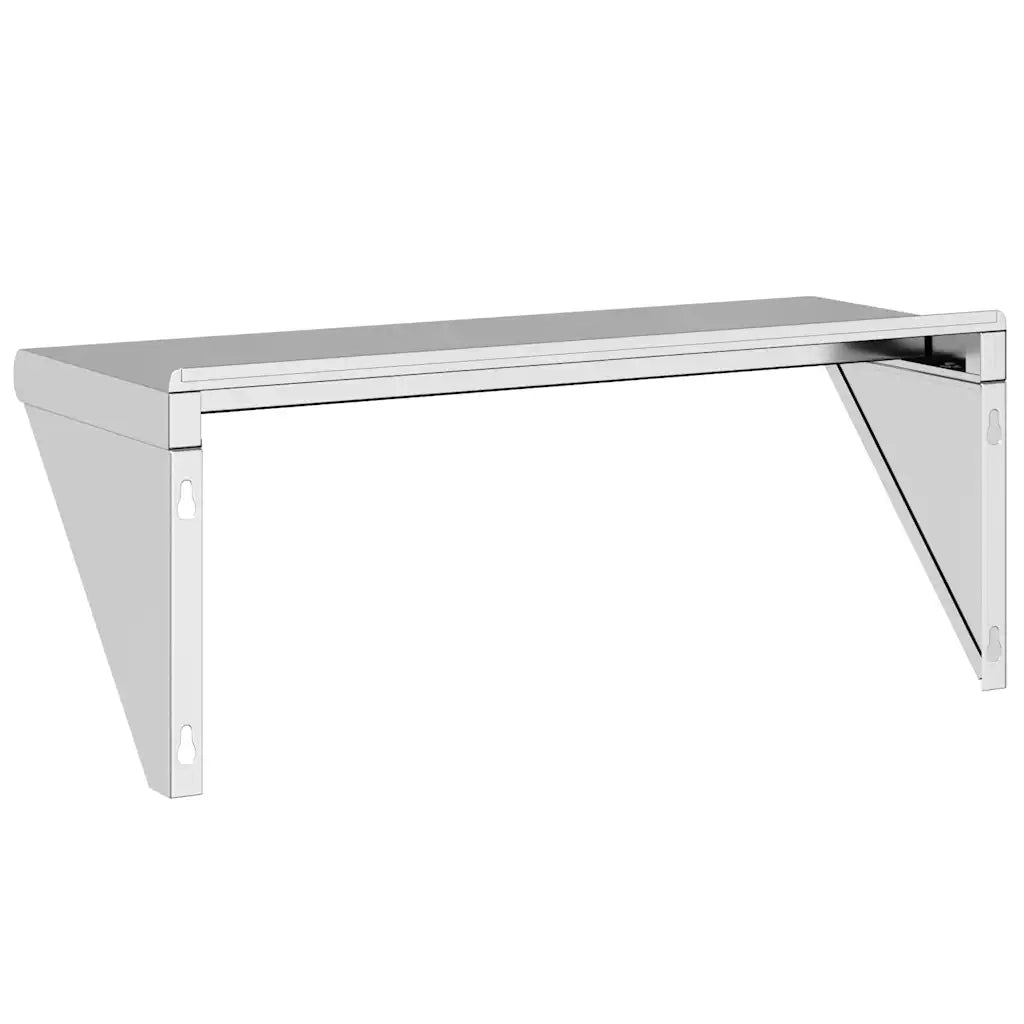Mensola a Muro | Mensola a parete 75x30x31 cm Argento in Acciaio Inossidabile