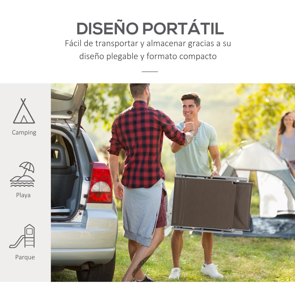 Sedia a dondolo pieghevole da giardino ¨C zephmum ¨C marrone 137x63,5x100,5 cm
