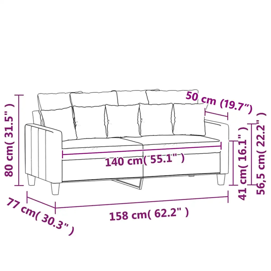 Divano a 2 Posti grigio scuro140 cm in Velluto 359304