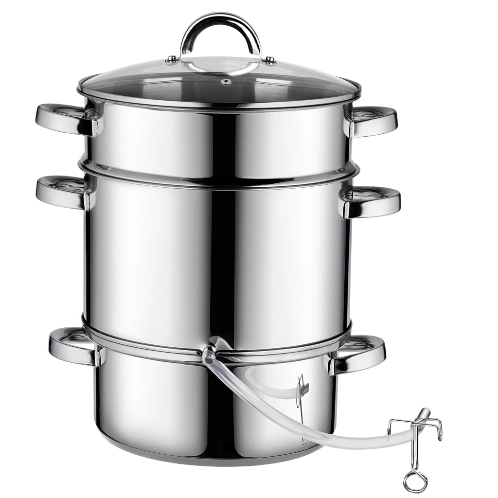 KADAX Spremiagrumi da 8 litri in acciaio inox, a vapore, a induzione e a gas, 3 in 1, grande