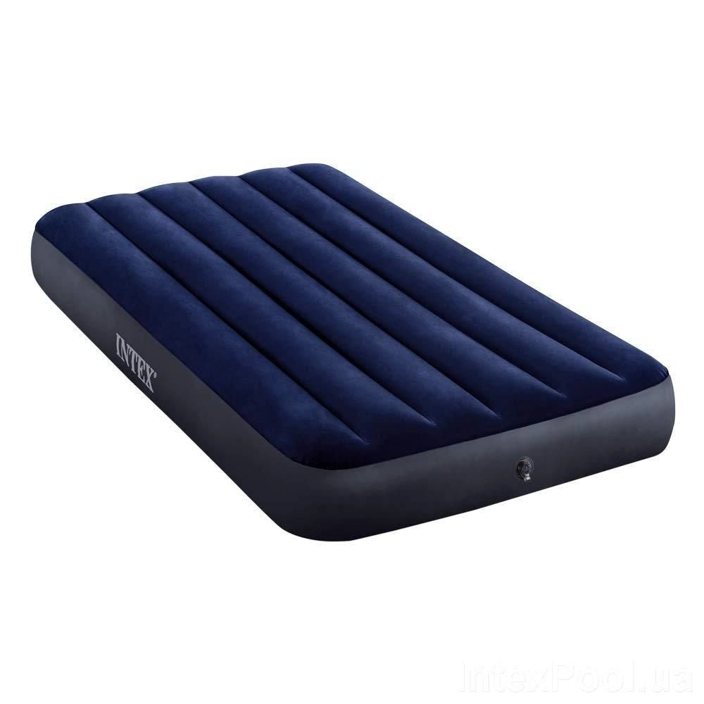 Intex 64757 DuraBeam Classic Downy Materasso gonfiabile singolo Fiber-Tech 99x191x25 cm 136 Kg colore Blu