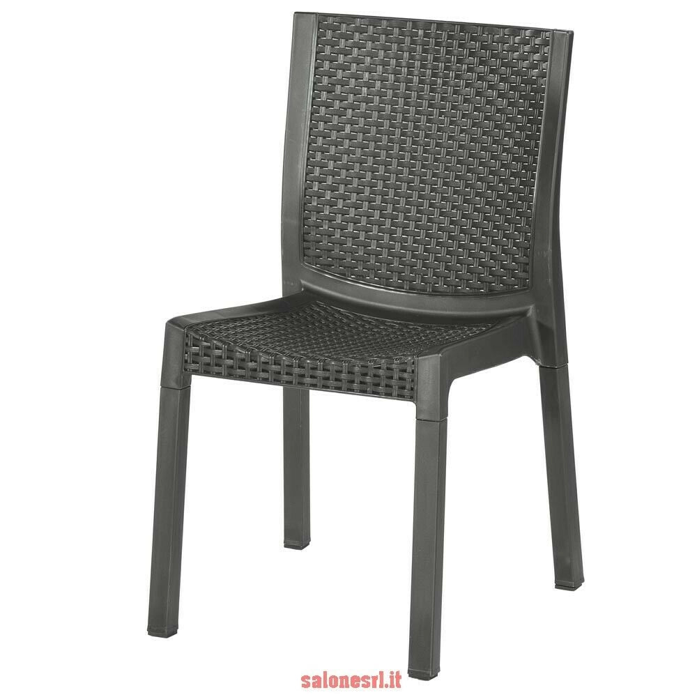 2PZ SEDIA POLIPROPILENE RATTAN PANAREA ANTRACITE