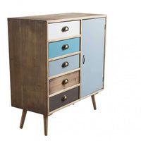 Mobiletto Levis 80x35x85 h cm in Legno Multicolor