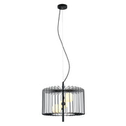 Lampadario Italux Daren moderno nero con vetro bianco 3xG9