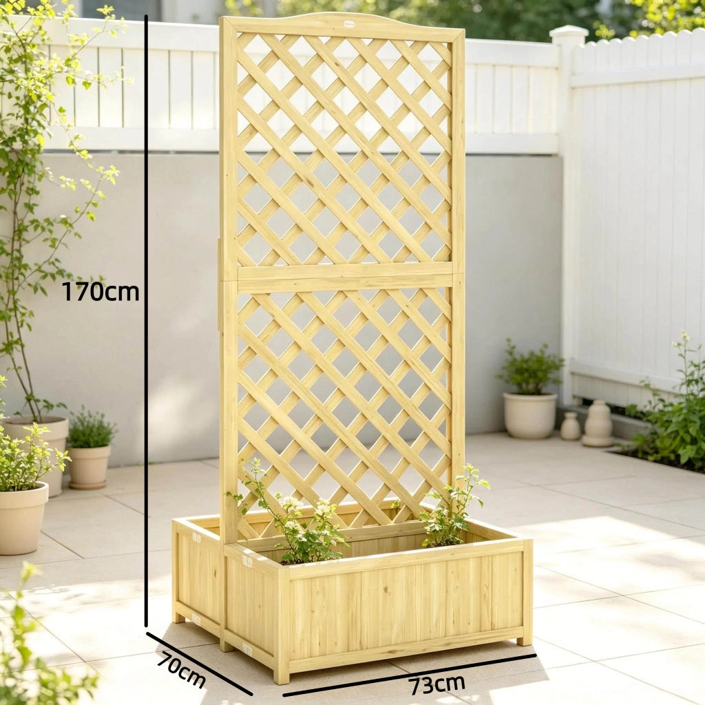 FIORIERA Doppia pieghevole con grigliato 73x70x170 cm Legno Naturale