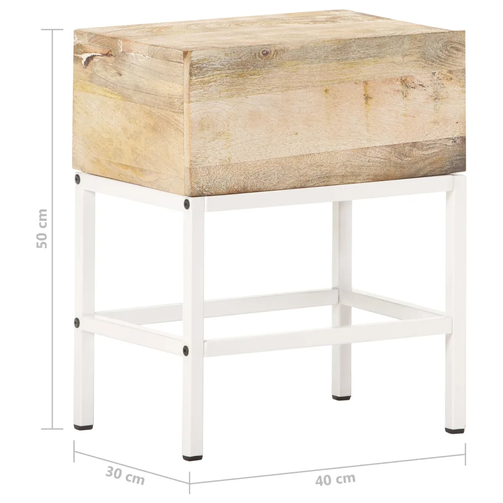 Comodino 40x30x50 cm in Legno Massello di Mango  cod mxl 29948