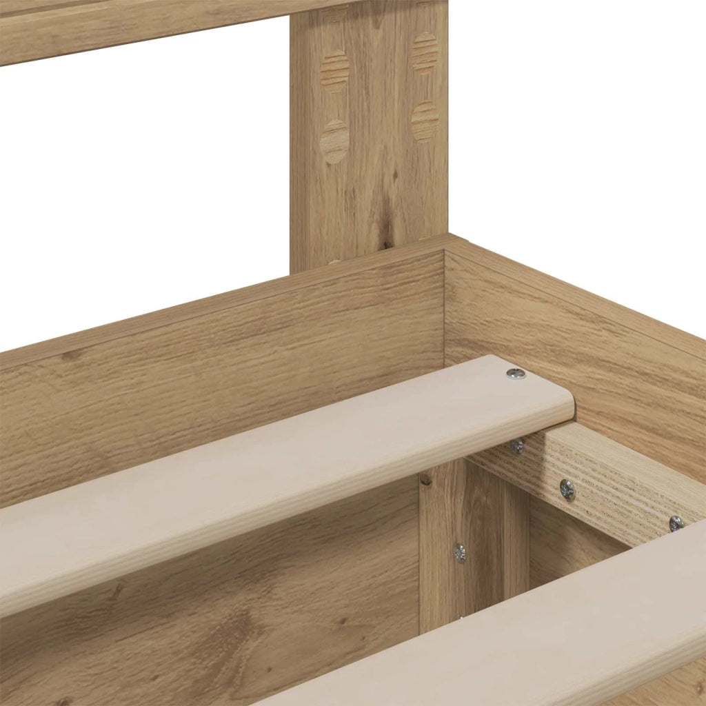 Bed Frame with Storage and Headboard Artisan Oak 120 x 200 cm 3445806