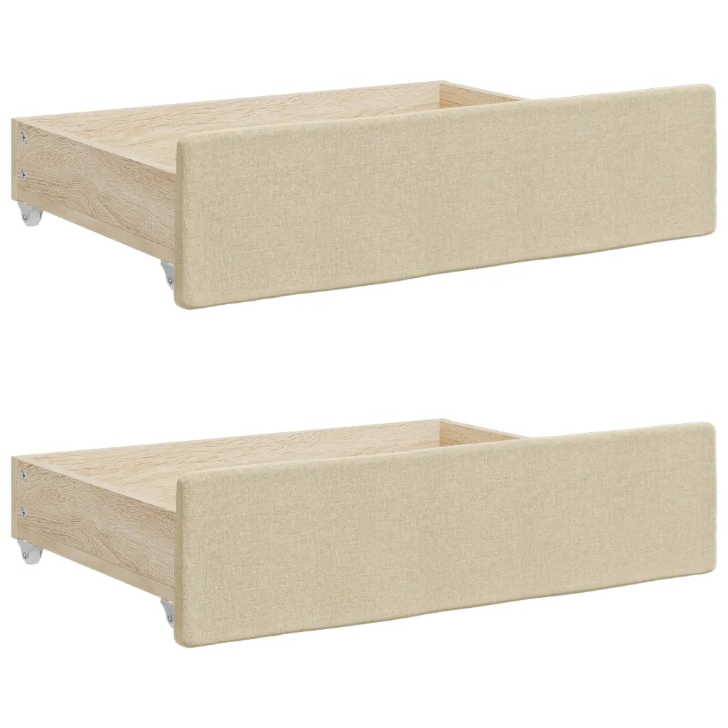 Divano Letto Estraibile con Cassetti-Sofa Letto-Daybed Crema 100x200cm in Tessuto 963632