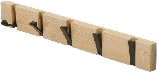 Hanger moderni naturali in legno con 5 ganci retrattili