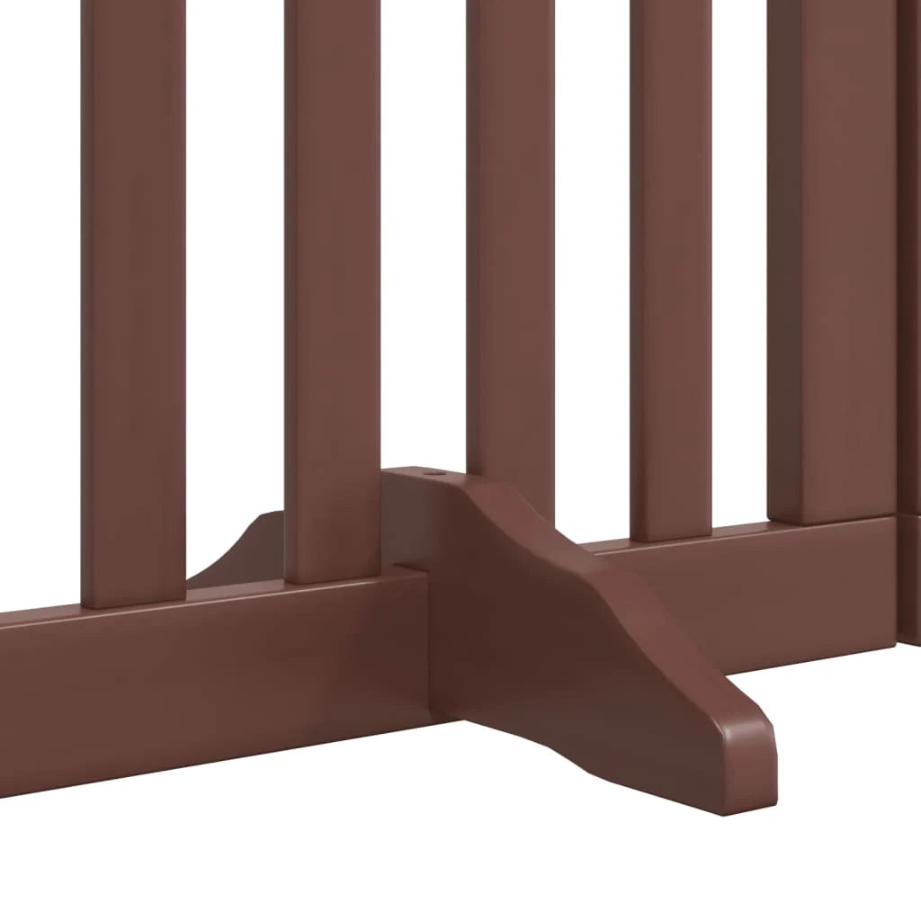 Cancelletto di sicurezza per animali domestici porta pieghevole 15 pannelli legno di pioppo marrone 02_0023210