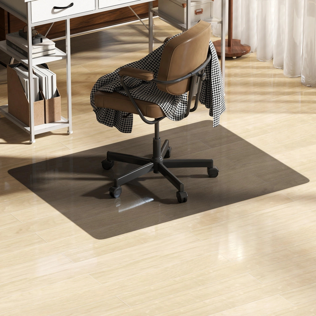 Tappetino Salvapavimento 120x90 cm in Plastica Nera Trasparente per Sedia da Ufficio