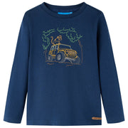 Maglietta per Bambini a Maniche Lunghe Blu Marino 116