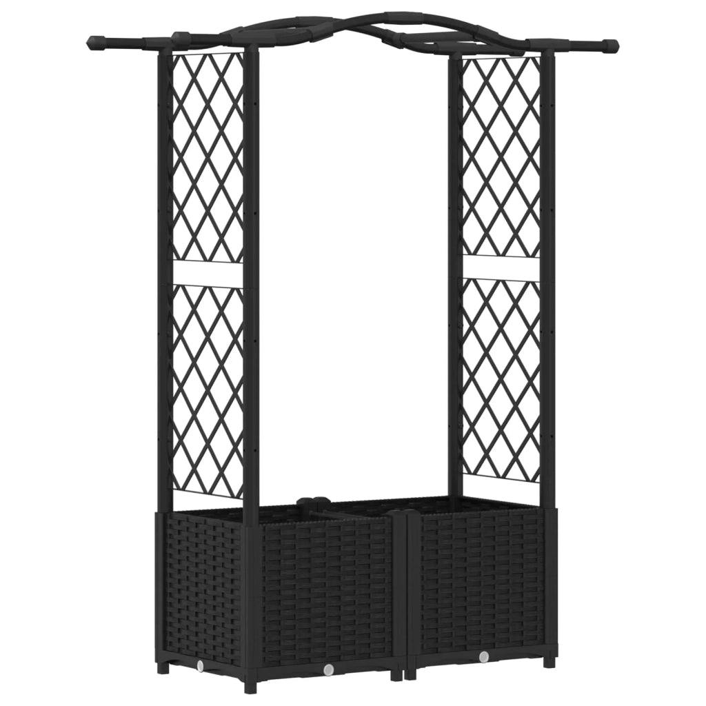Letto Rialzato con Griglia e Tetto Nero 125 x 40 x 138 cm PP 42032530