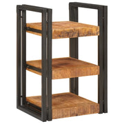 Comodino | Armadio da Notte | Mobiletto da notte Marrone e Nero 38 x 33 x 58 cm Legno di mango massello