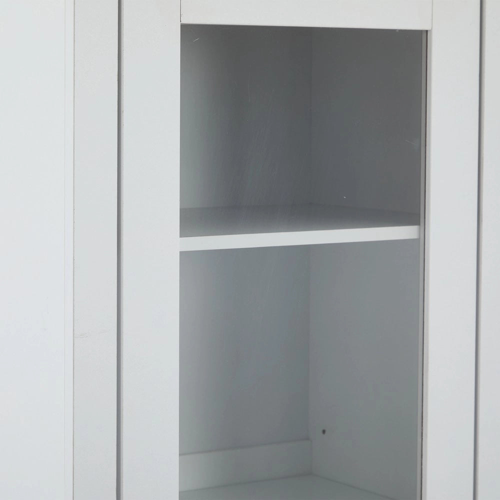 Vetrina LED con Anta in Vetro ¨C MINIMAL ¨C Bianco Opaco, 5 Ripiani, 178 cm