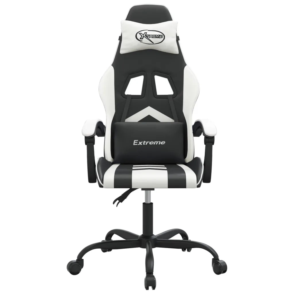 vidaXL Sedia da Gaming Nero e Bianco in Similpelle