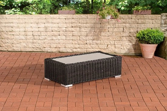 Tavolo da giardino deluxe - Tavolo esterno rotante - Tavolo da pranzo - Tavolo da salotto - Mobili da giardino - Tavolo da salotto - Nero - 110cm