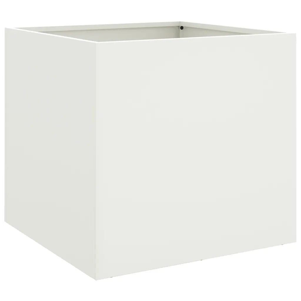 Fioriera | Cassetta per fiori | Vaso Bianca 42x40x39 cm in Acciaio