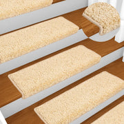 Tappetini per scale 10 pz 65x21x4 cm Crema Bordo rettangolare 149823