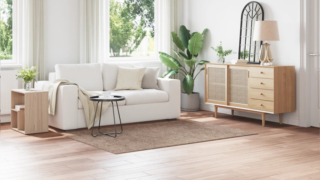 Tappeto Shaggy con retro in lattice Marrone 140x200 cm