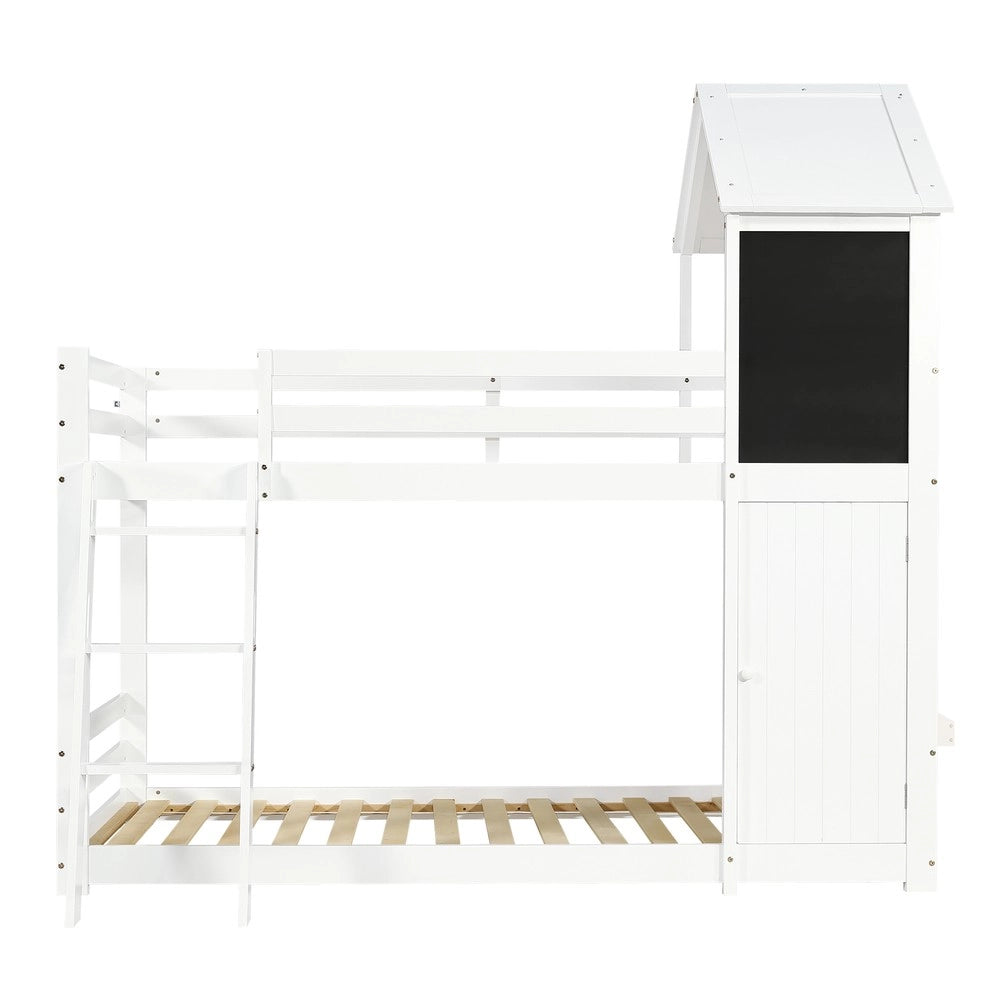 Letto a Castello per Bambini in Pino ¨C MINIMAL ¨C Bianco 90x200cm