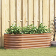 Letto da Giardino Rialzato Marrone con Aspetto Legno 160x80x44 cm Acciaio