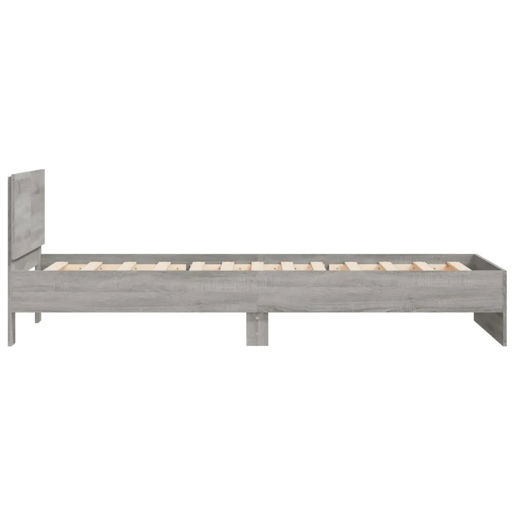 Giroletto Testiera-Struttura letto con testiera Grigio Sonoma 100x200 cm Legno Multistrato