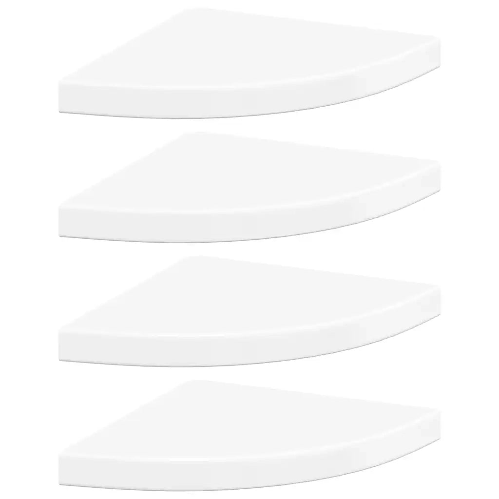 4 pz Mensola Shelves High Gloss White 35x35x3,8 cm MDF