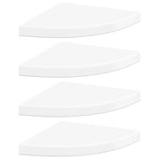 4 pz Mensola Shelves High Gloss White 35x35x3,8 cm MDF