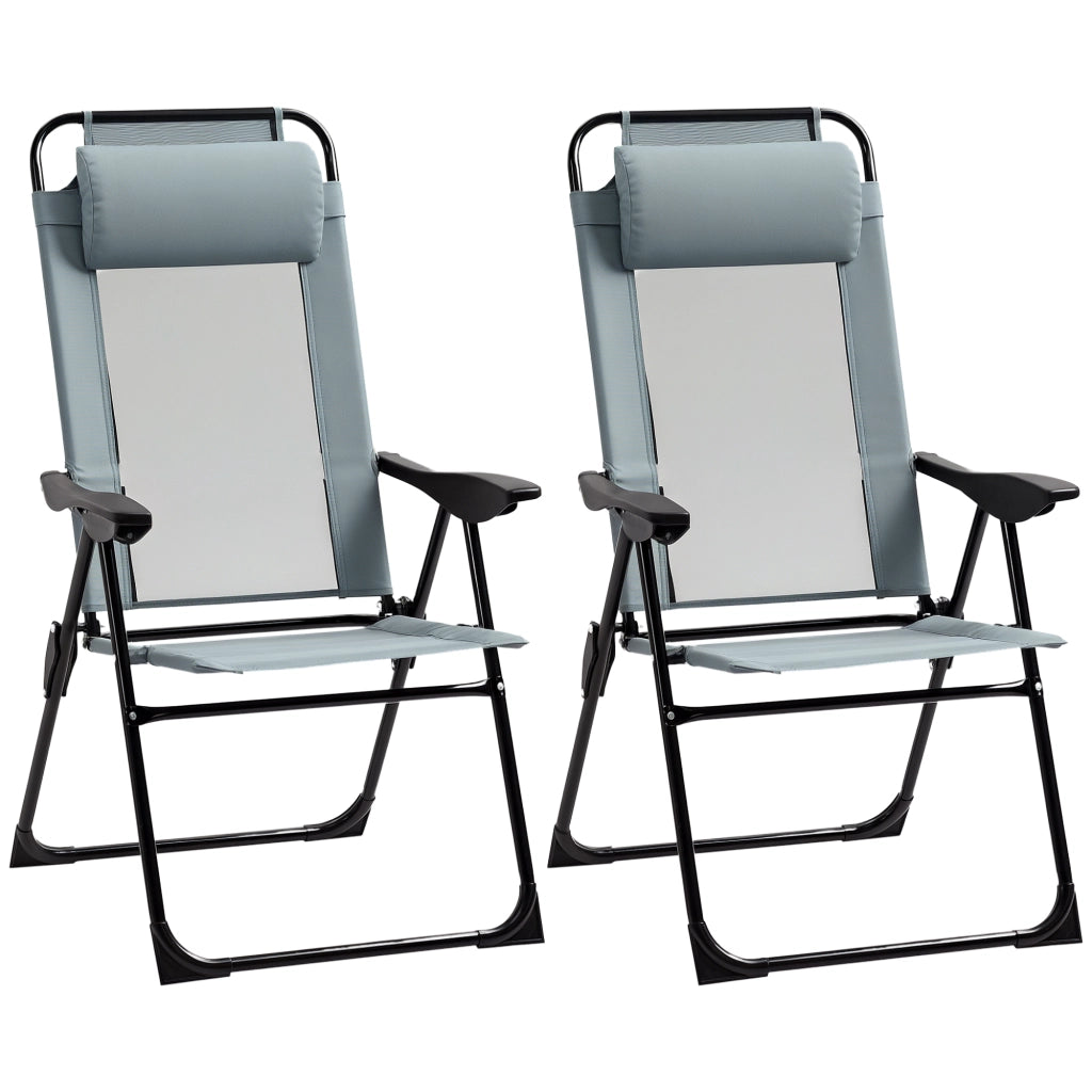 Sedia pieghevole 2 pezzi ¨C Minimal ¨C grigio, metallo, 5 posizioni schienale