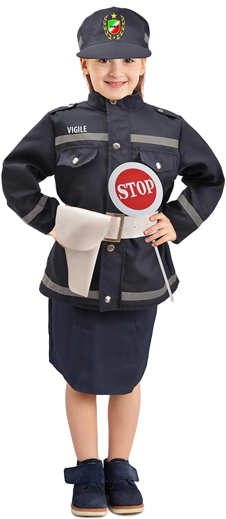COSTUME DI CARNEVALE DA VIGILESSA PER BAMBINA TAGLIA 6-8 ANNI 111 CM
